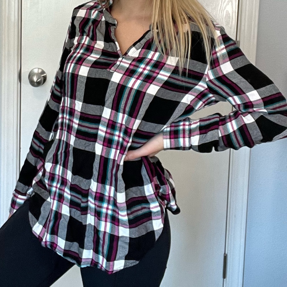 Time and Tru flannel blouse - Picture 1 of 5